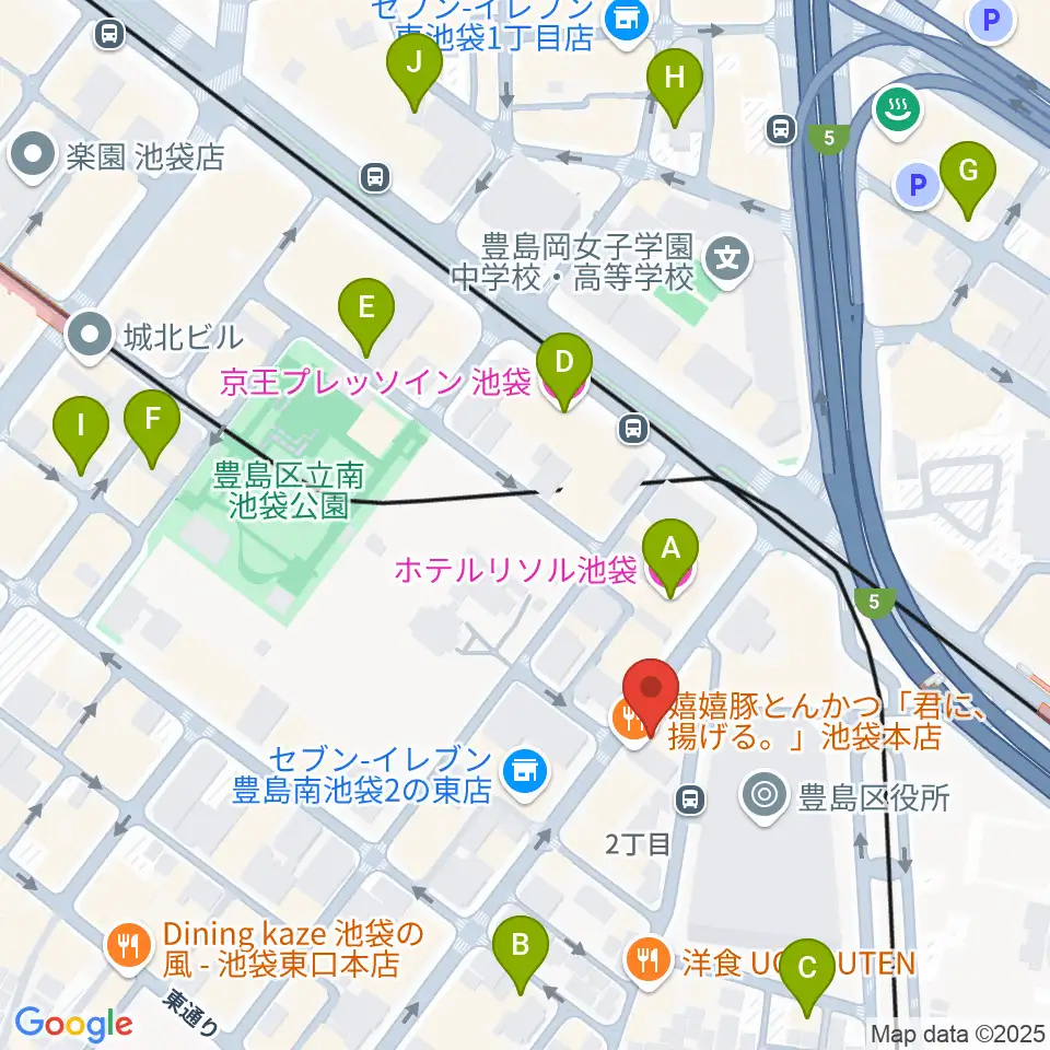 スタジオペンタ池袋店周辺のホテル一覧地図