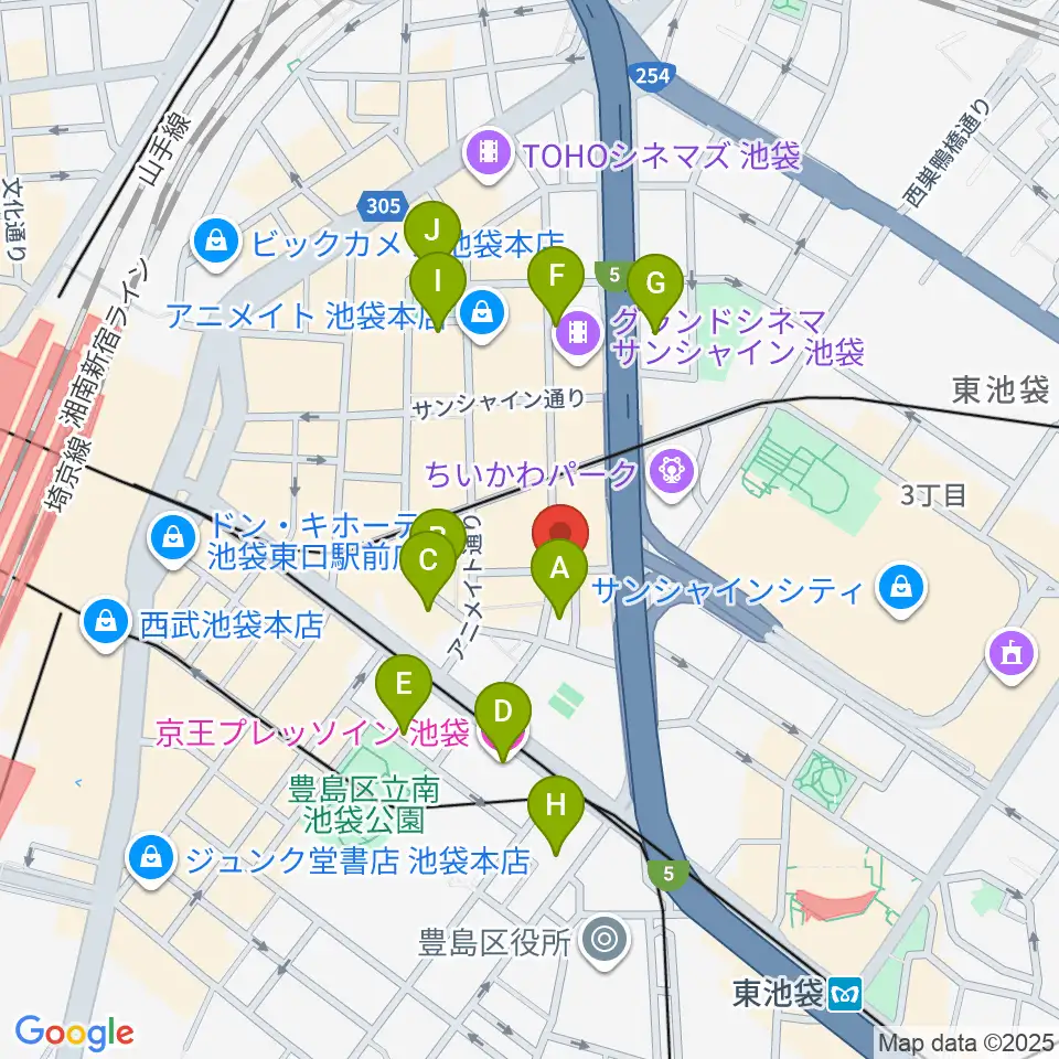 スタジオペンタ池袋ハンズサイド周辺のホテル一覧地図