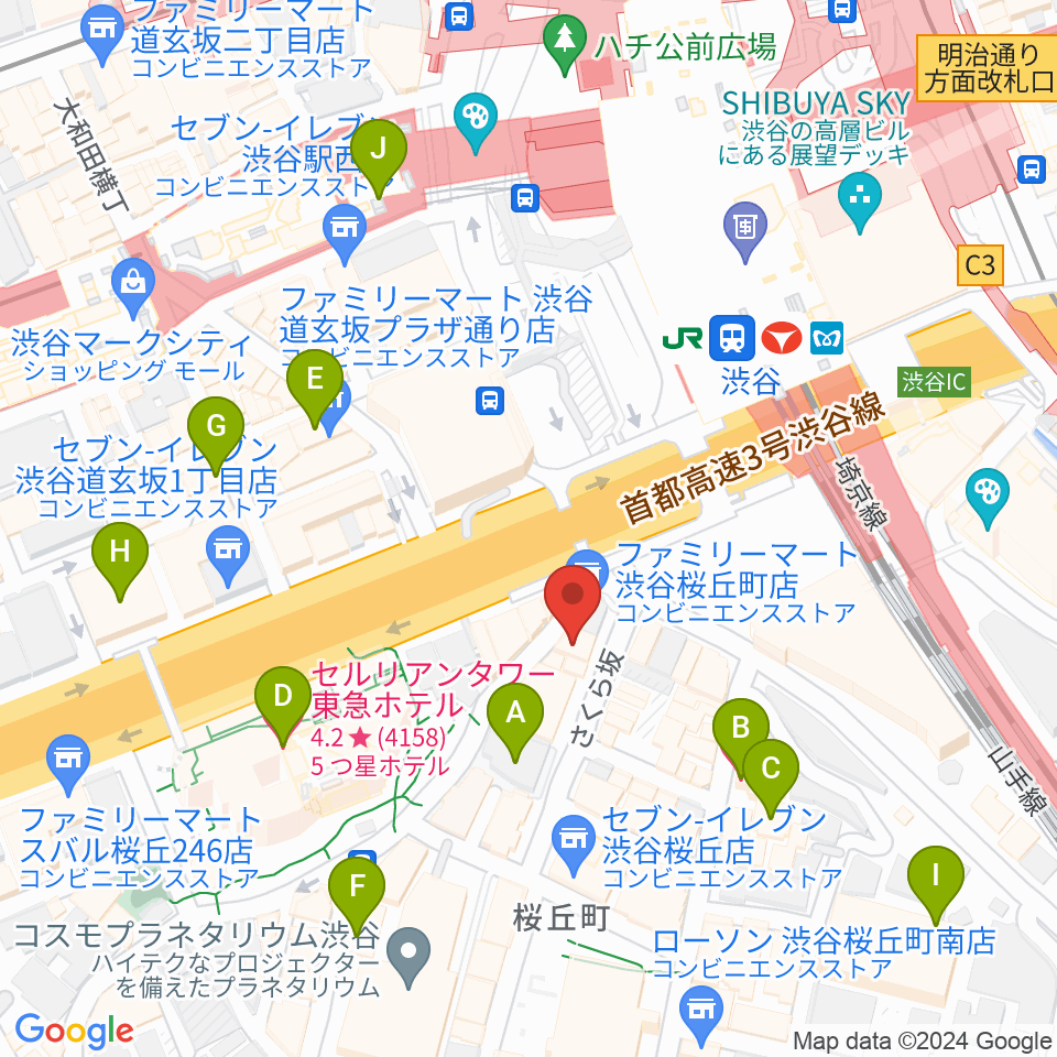 スタジオペンタ渋谷シティサイド周辺のホテル一覧地図