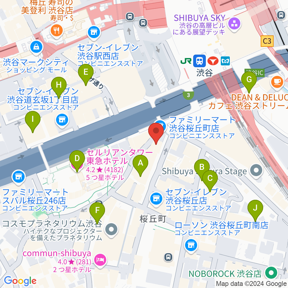 スタジオペンタ渋谷シティサイド周辺のホテル一覧地図