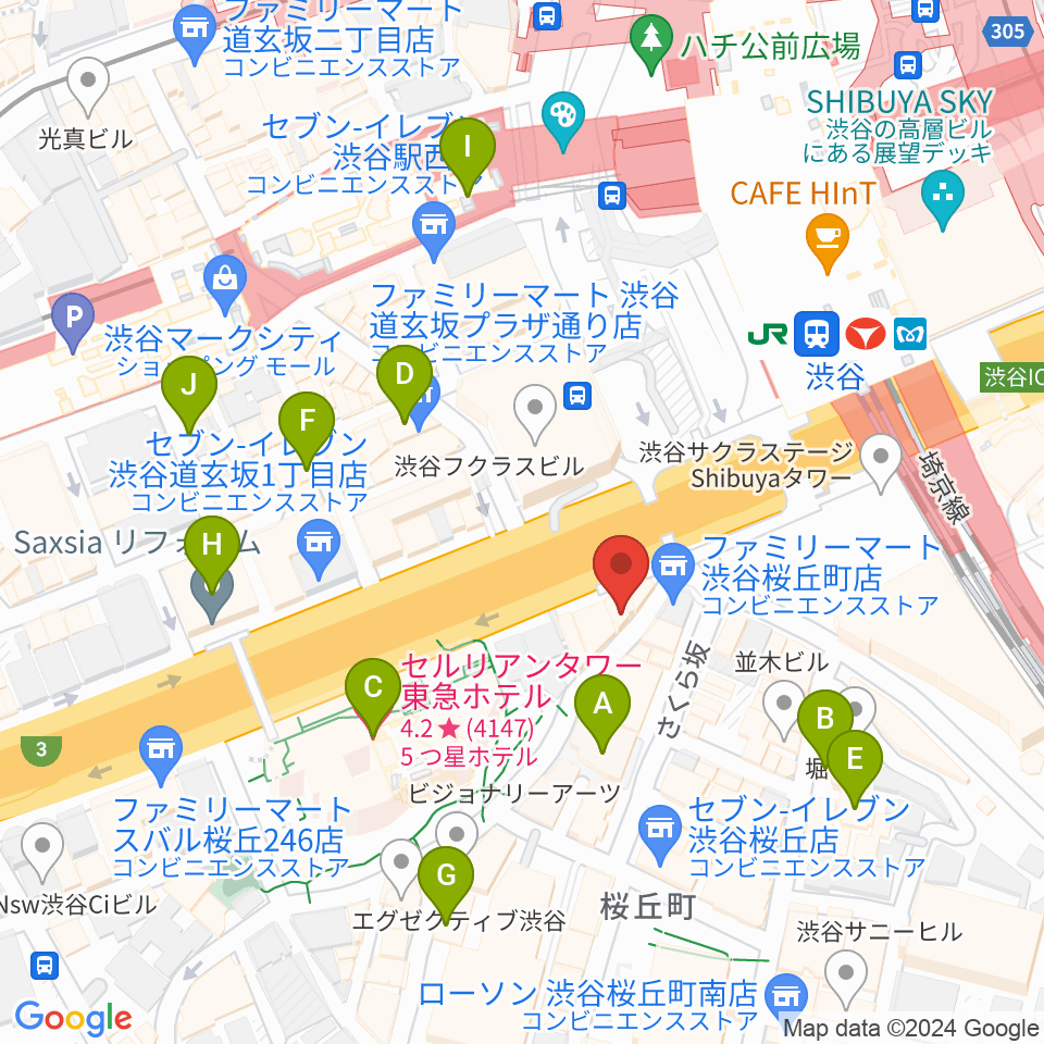 スタジオペンタ渋谷ムーンサイド周辺のホテル一覧地図