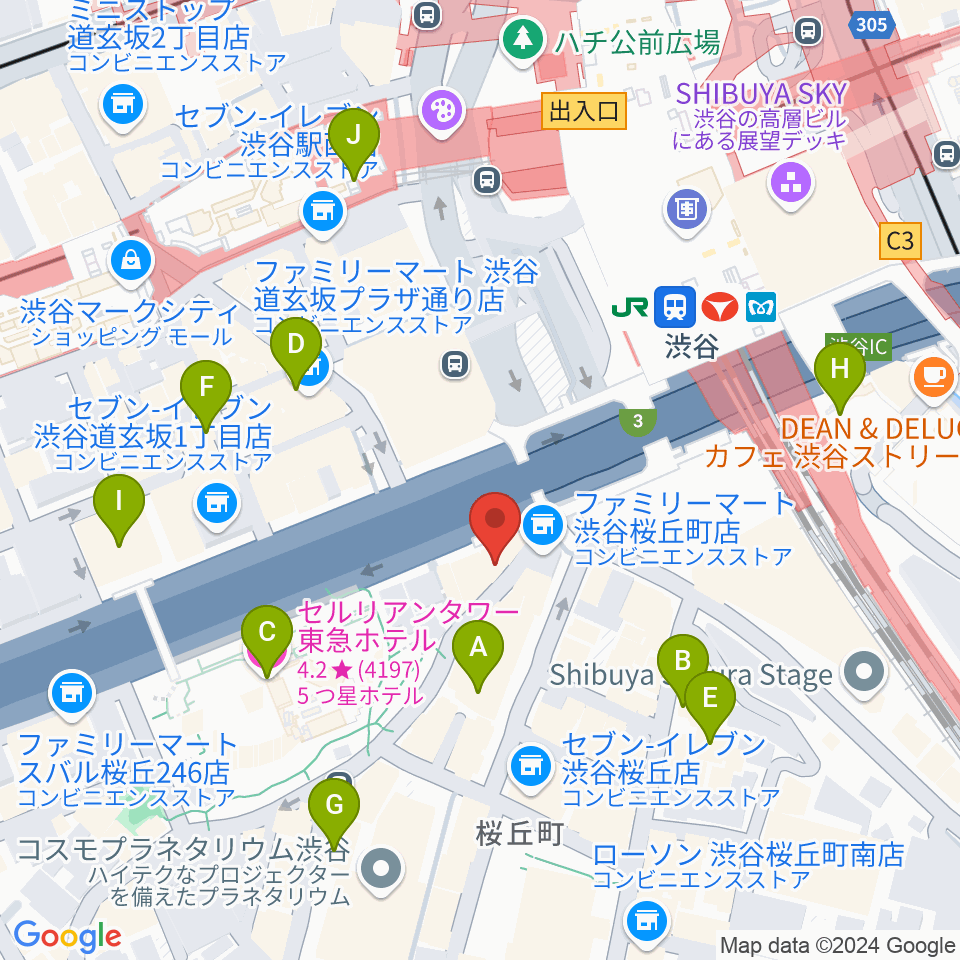 スタジオペンタ渋谷ムーンサイド周辺のホテル一覧地図