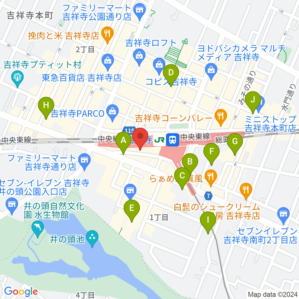 スタジオペンタ吉祥寺サウスサイド周辺のホテル一覧地図