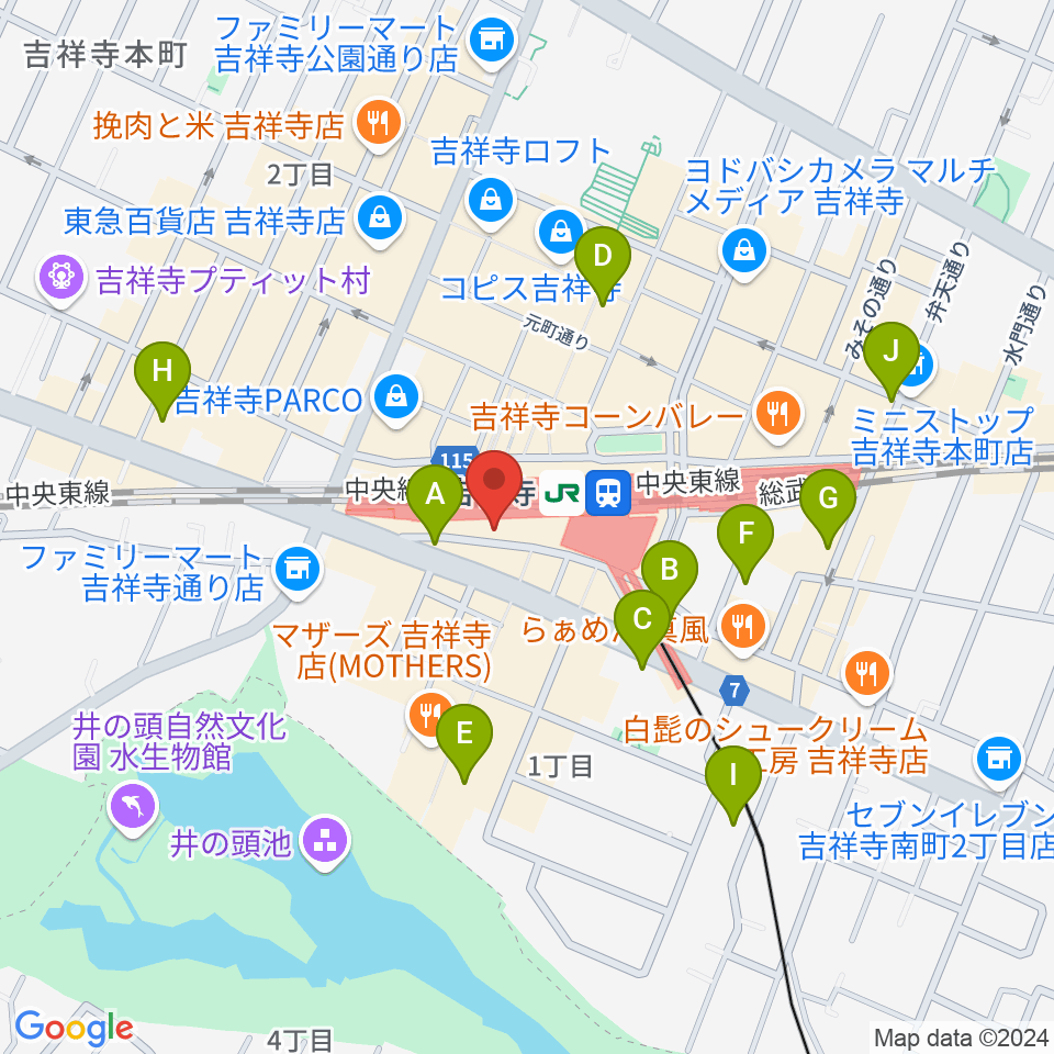 スタジオペンタ吉祥寺サウスサイド周辺のホテル一覧地図