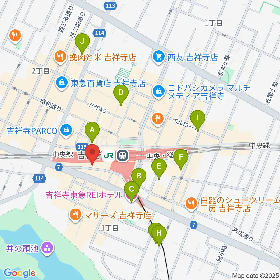 スタジオペンタ吉祥寺サウスサイド周辺のホテル一覧地図