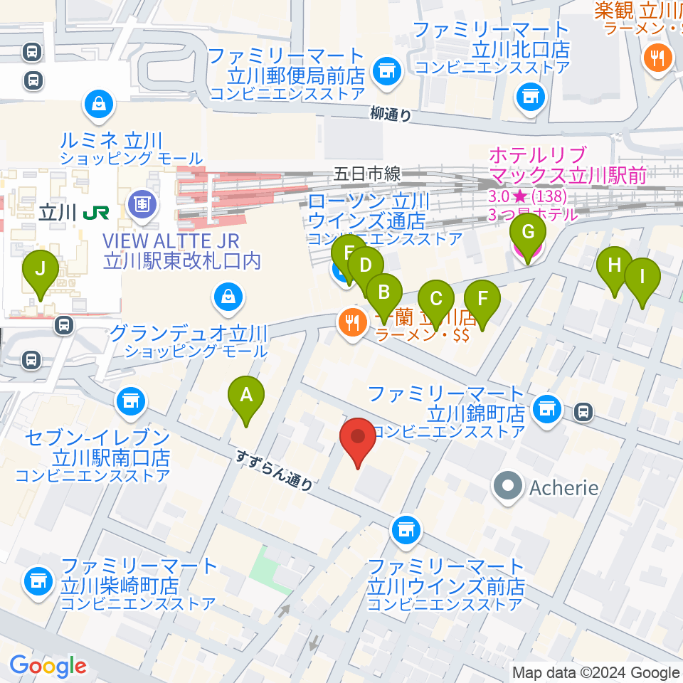 スタジオペンタ立川  II周辺のホテル一覧地図