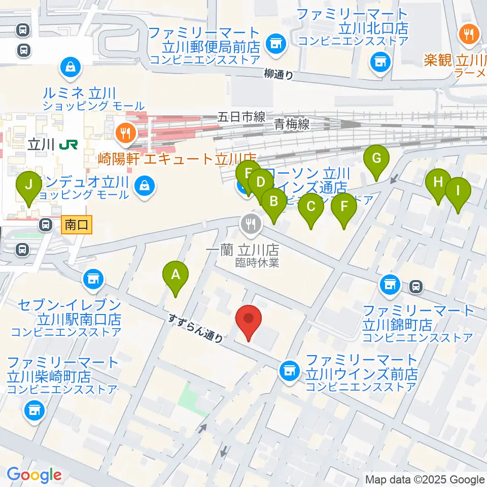 スタジオペンタ立川 II周辺のホテル一覧地図