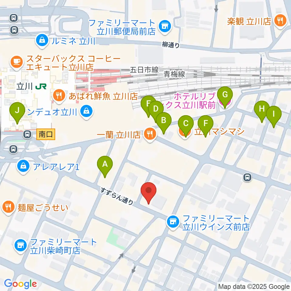スタジオペンタ立川 II周辺のホテル一覧地図