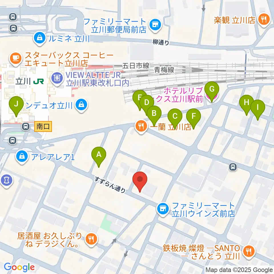 スタジオペンタ立川  II周辺のホテル一覧地図