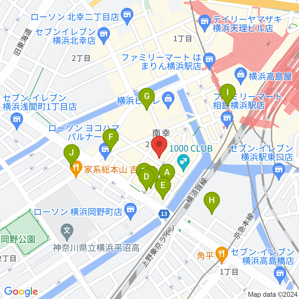 スタジオペンタ横浜店周辺のホテル一覧地図