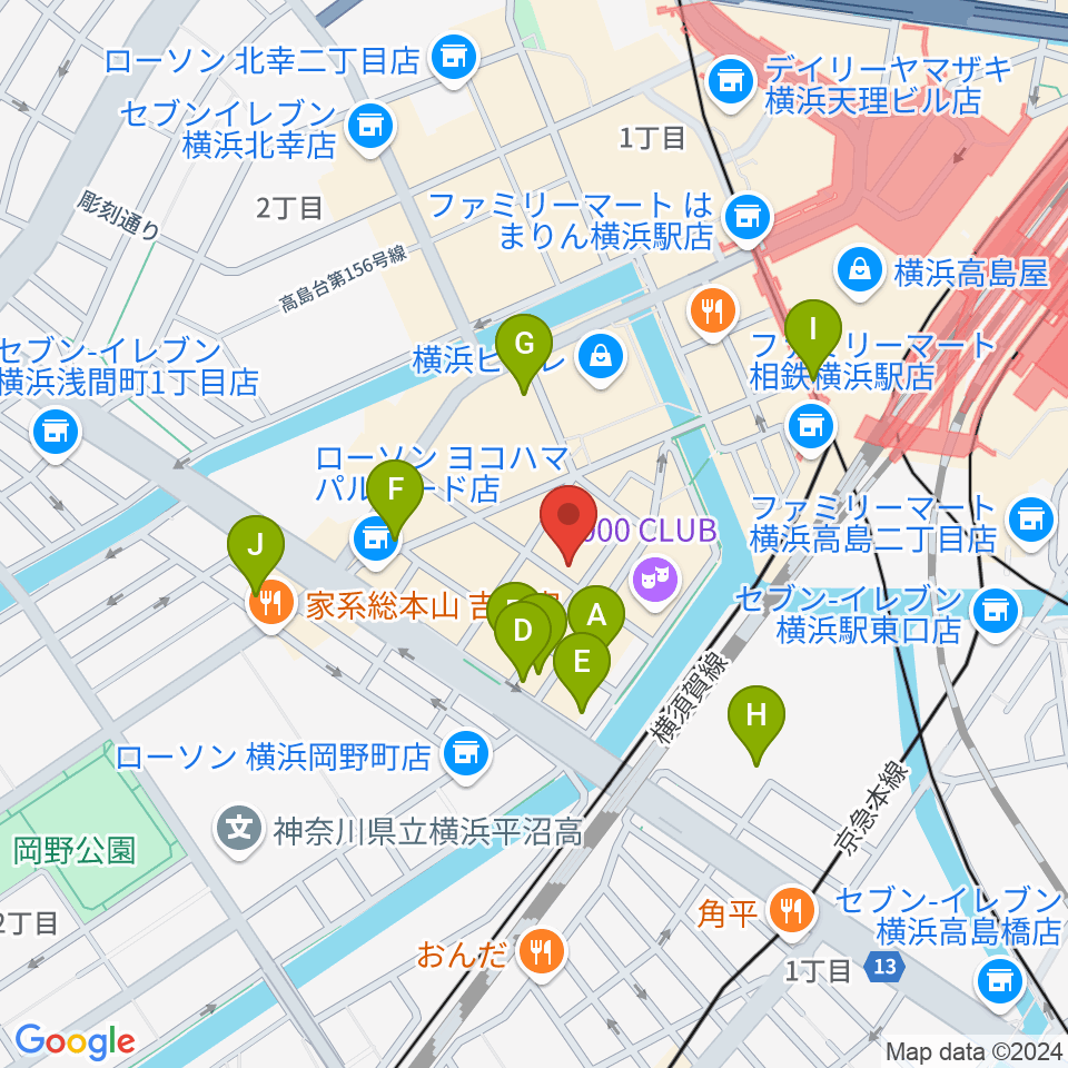 スタジオペンタ横浜店周辺のホテル一覧地図