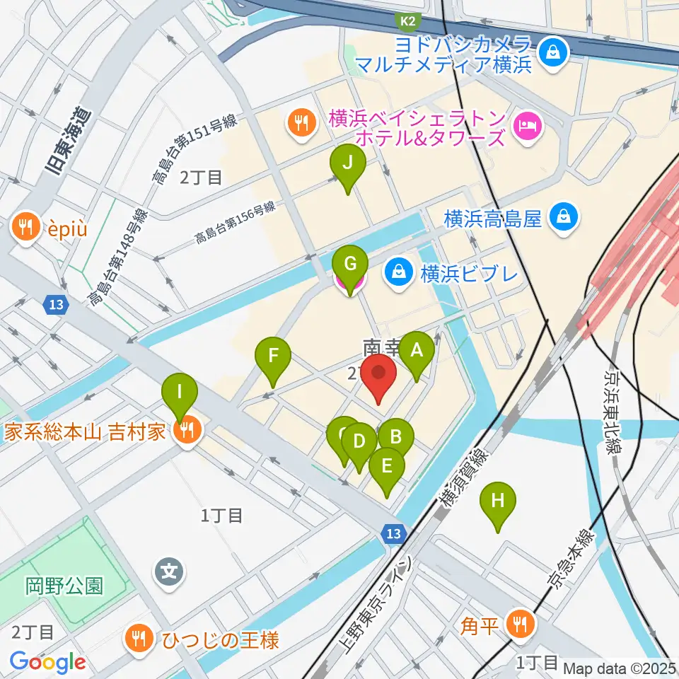 スタジオペンタ横浜店周辺のホテル一覧地図