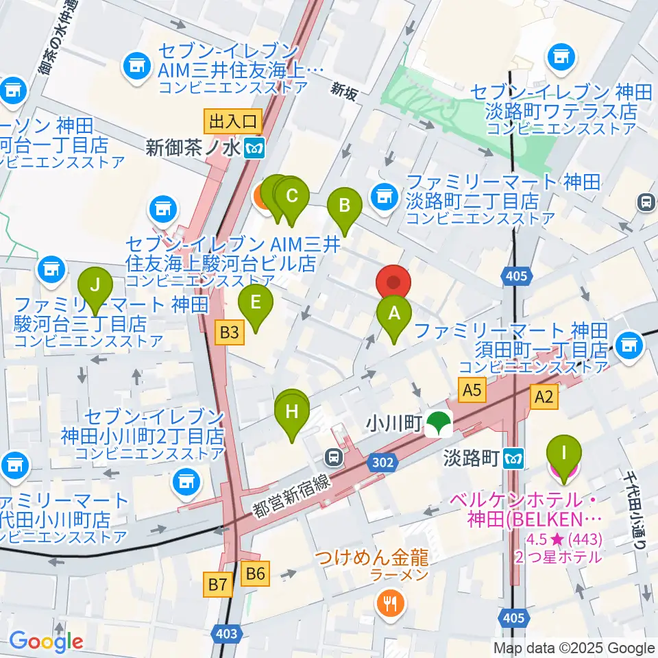 MUSIC JOY神田周辺のホテル一覧地図