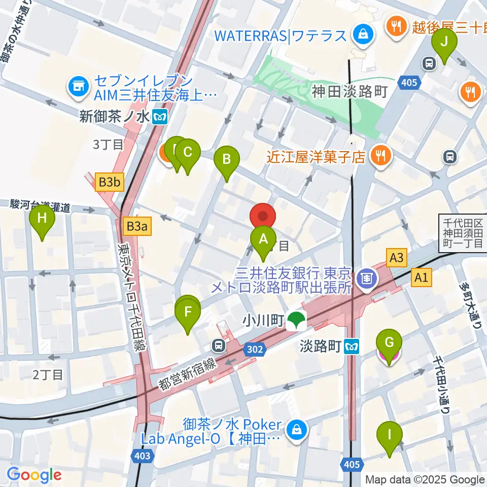 MUSIC JOY神田周辺のホテル一覧地図