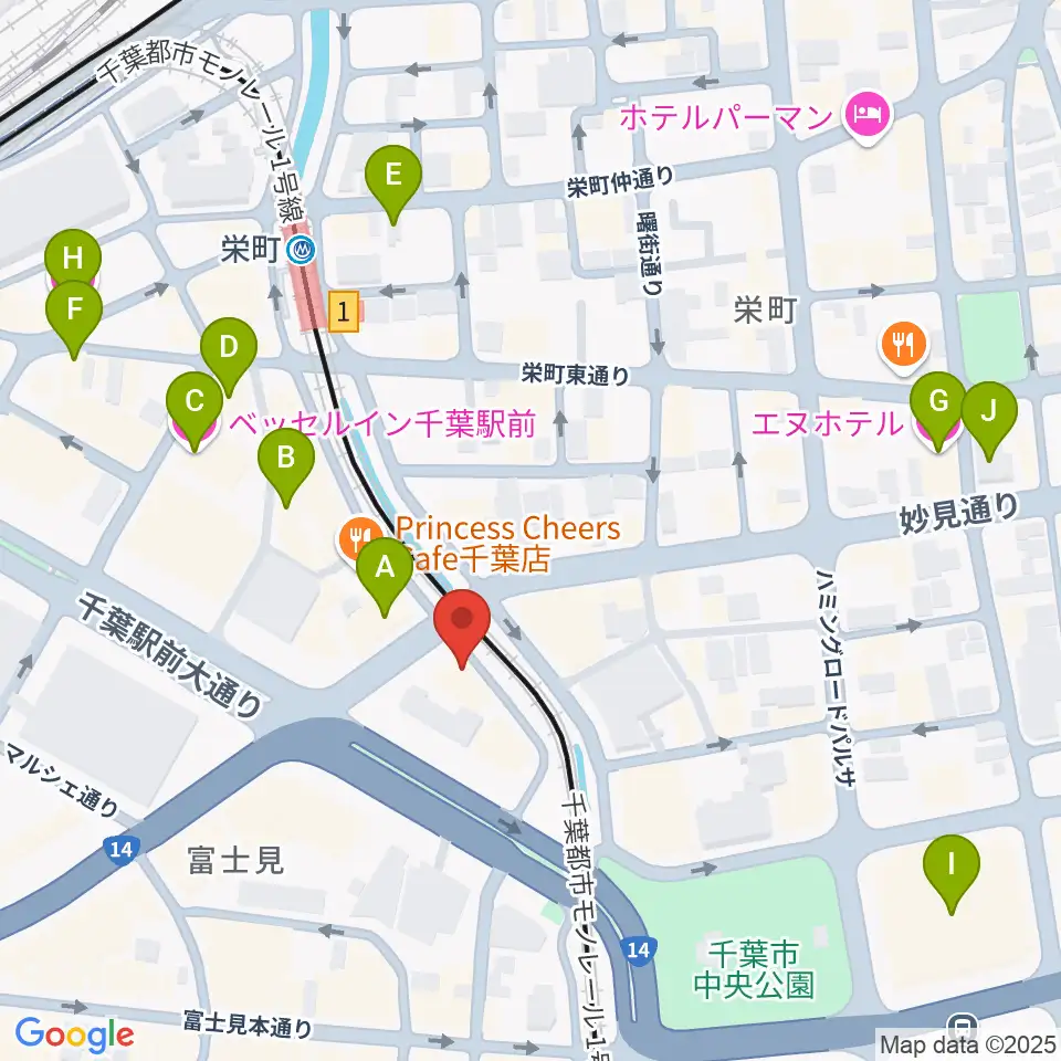 スタジオペンタ千葉 II周辺のホテル一覧地図