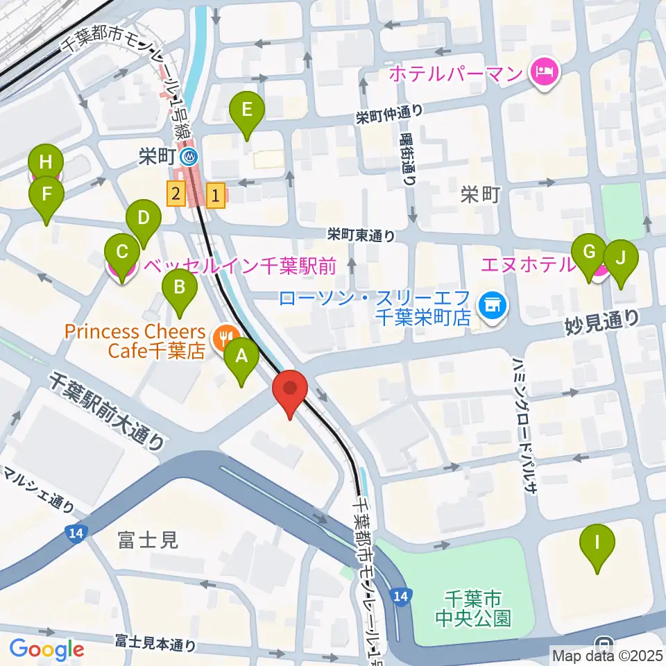 スタジオペンタ千葉 II周辺のホテル一覧地図