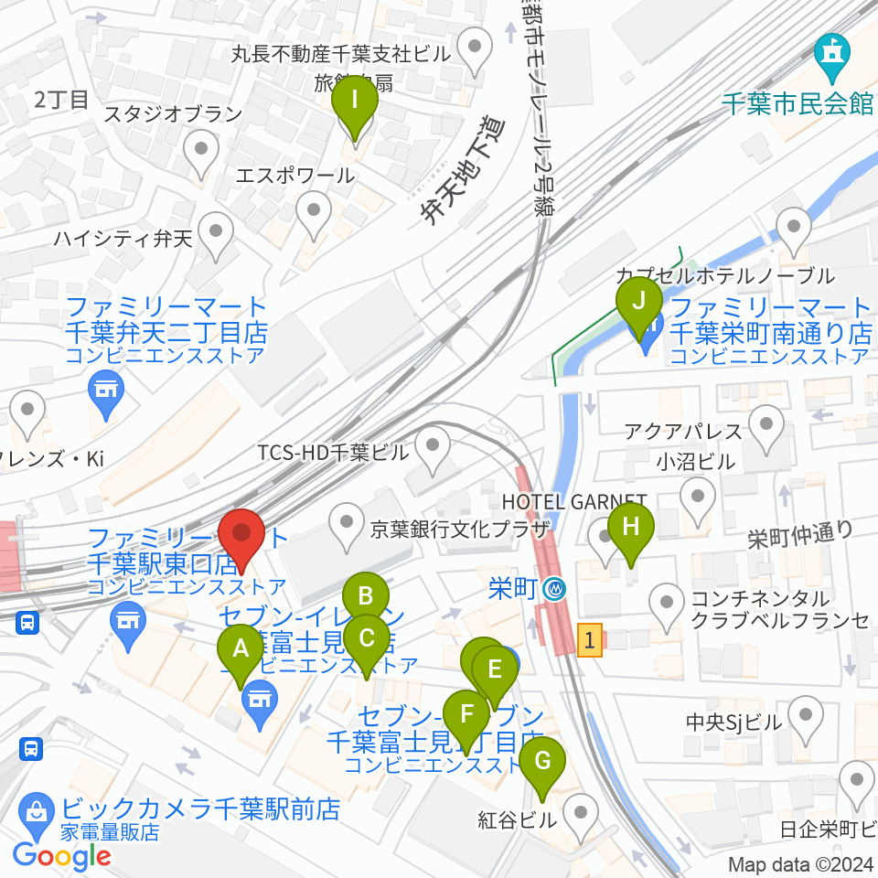 スタジオペンタ千葉駅前店周辺のホテル一覧地図