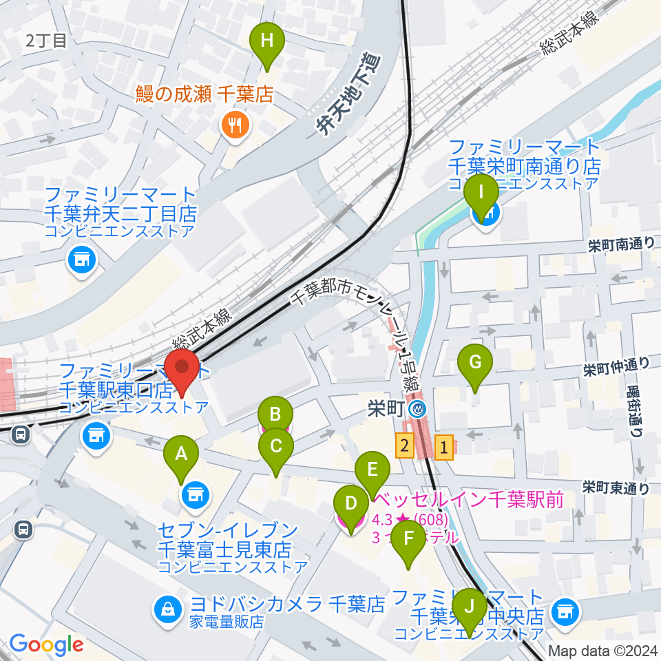 スタジオペンタ千葉駅前店周辺のホテル一覧地図