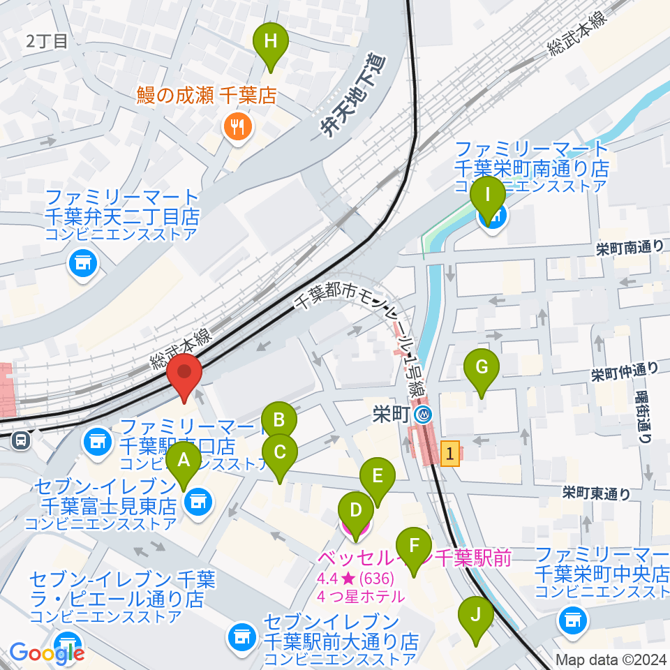 スタジオペンタ千葉駅前店周辺のホテル一覧地図