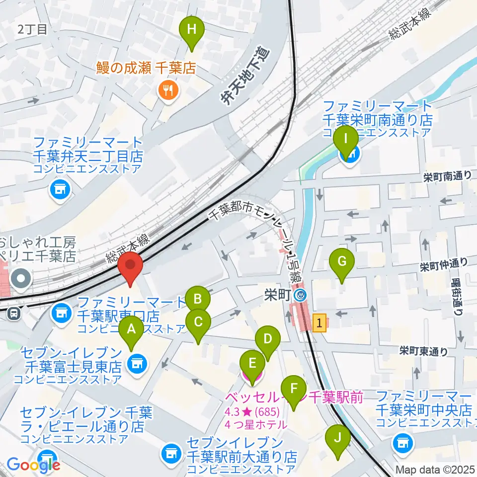 スタジオペンタ千葉駅前店周辺のホテル一覧地図