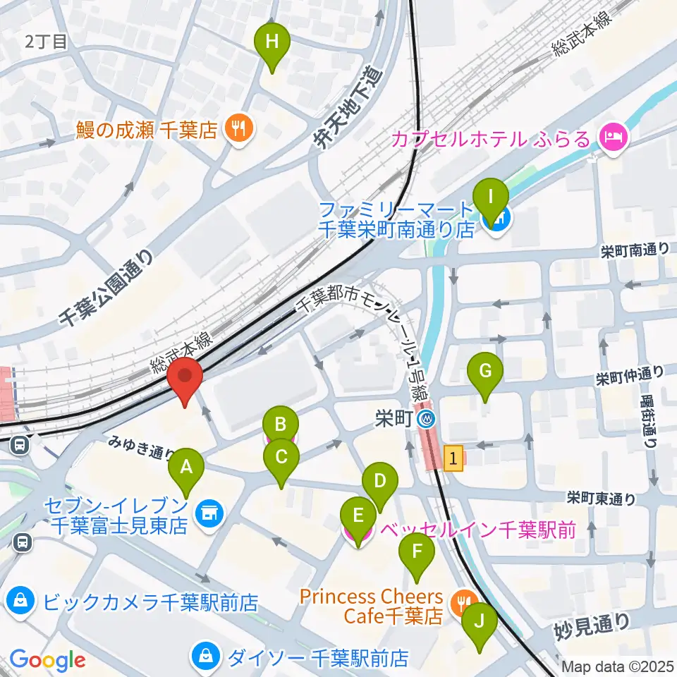 スタジオペンタ千葉駅前店周辺のホテル一覧地図