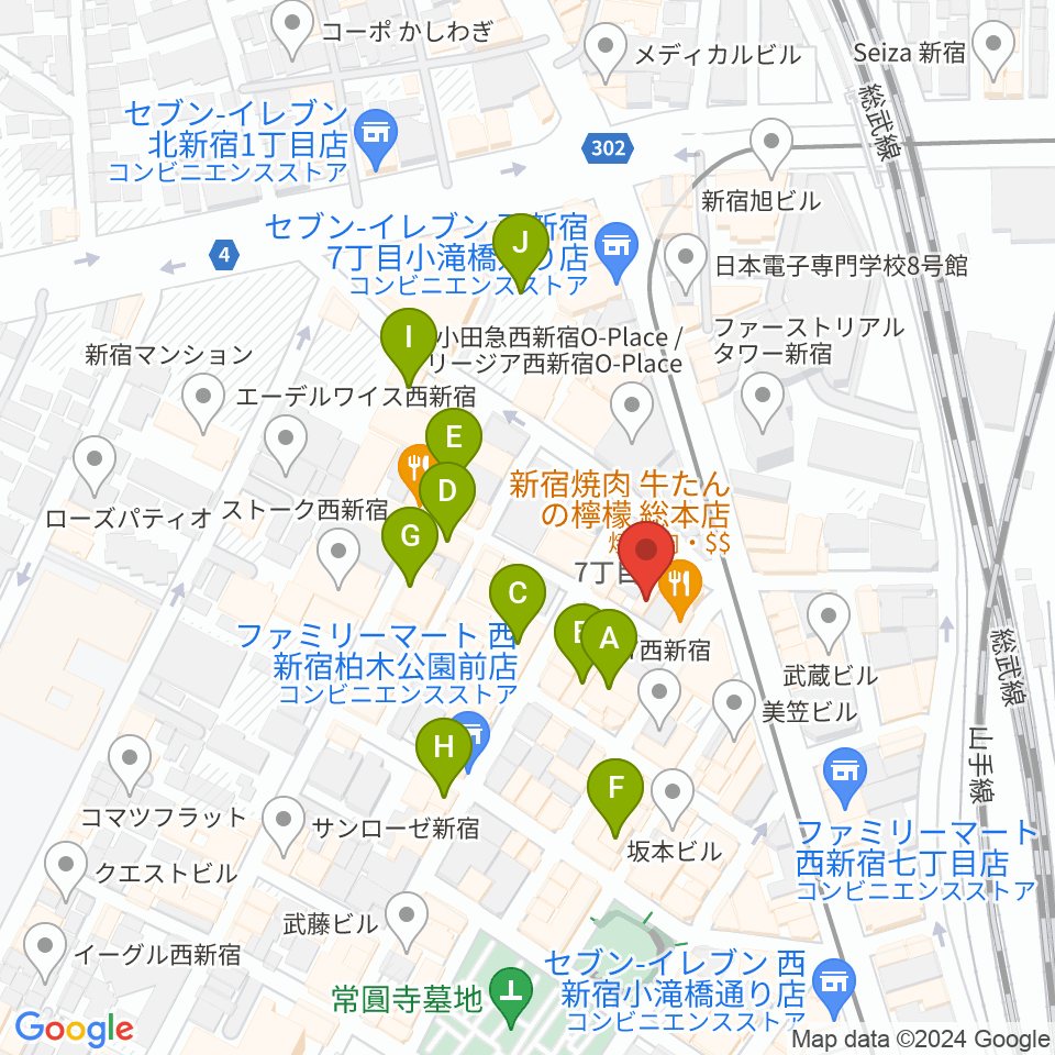 スタジオノード新宿周辺のホテル一覧地図