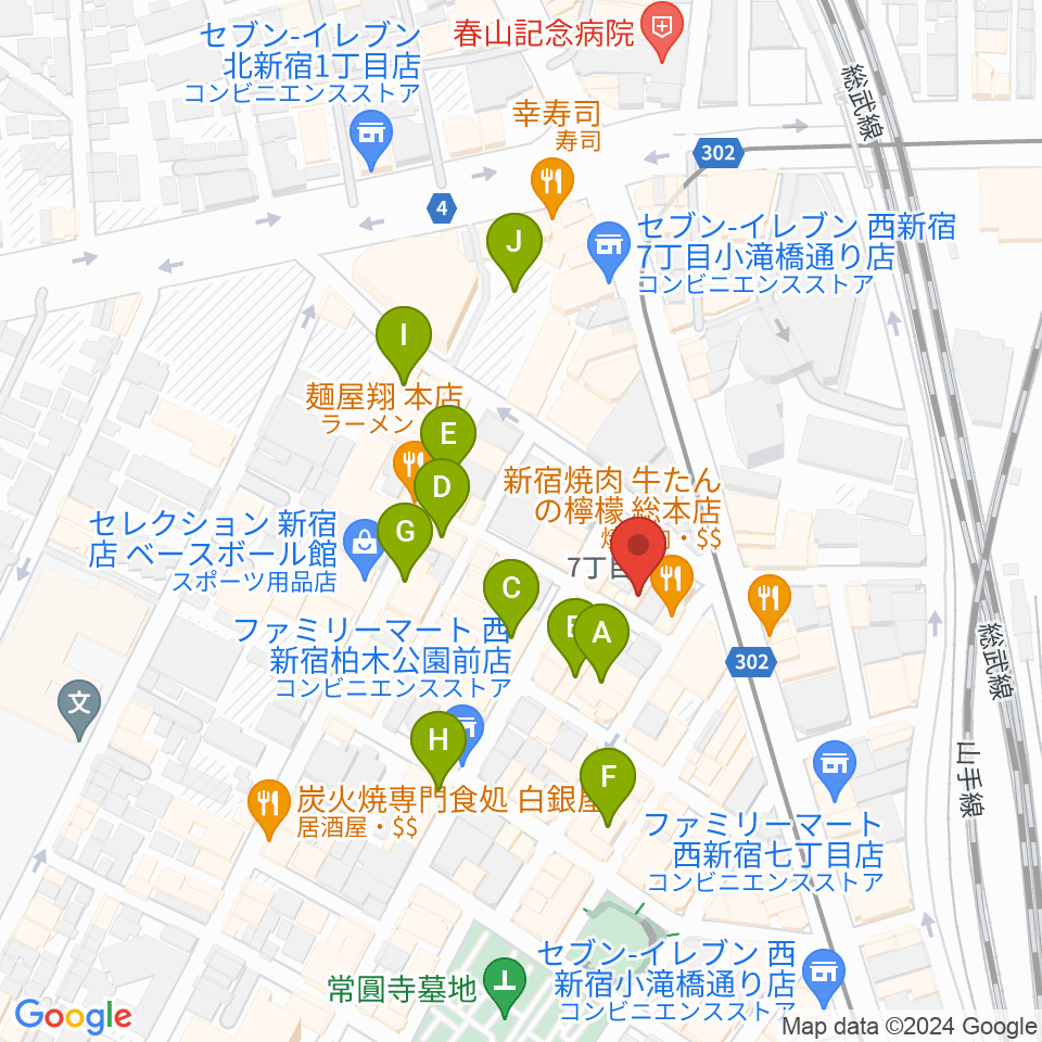 スタジオノード新宿周辺のホテル一覧地図