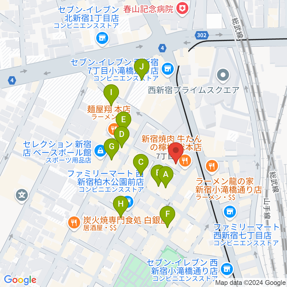 スタジオノード新宿周辺のホテル一覧地図