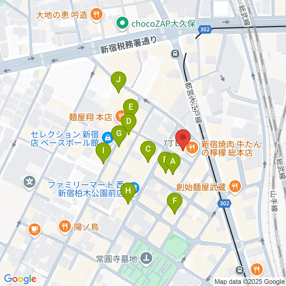 スタジオノード新宿周辺のホテル一覧地図