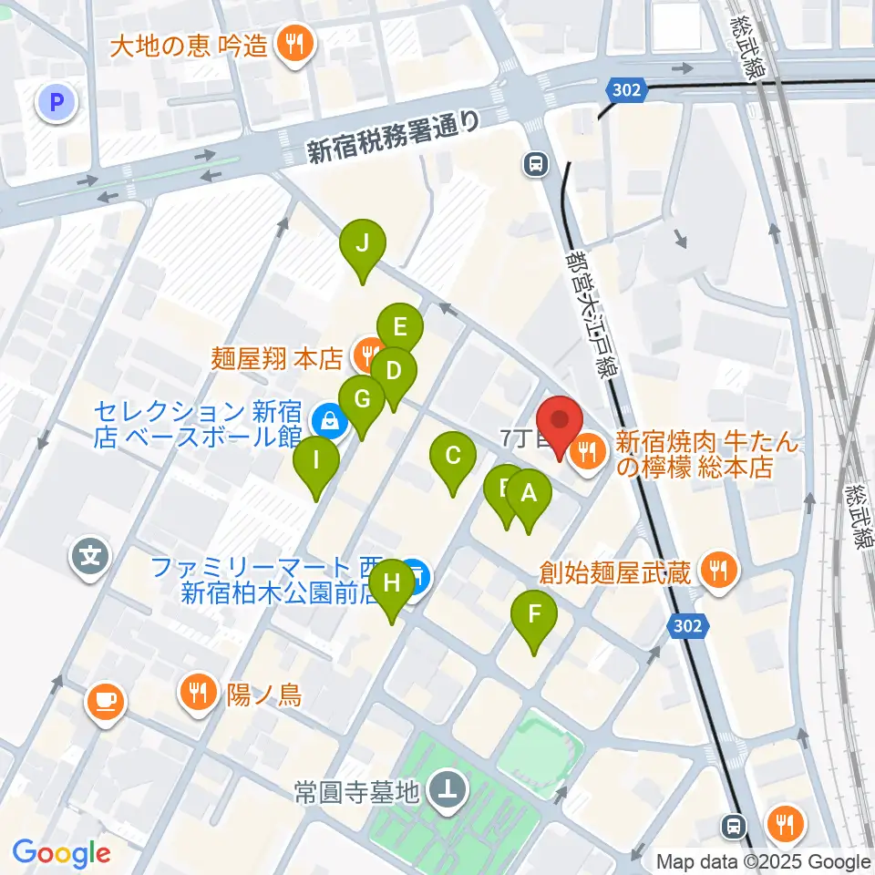 スタジオノード新宿周辺のホテル一覧地図