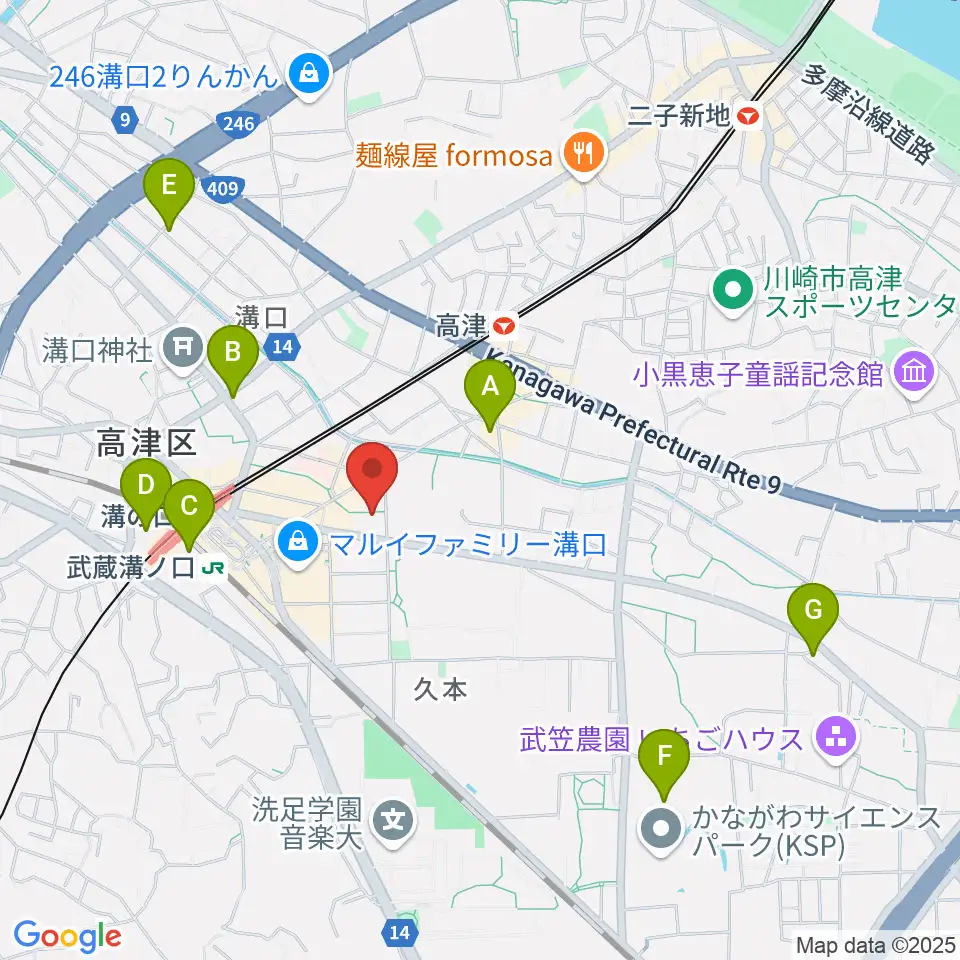 スタジオノード溝の口店周辺のホテル一覧地図
