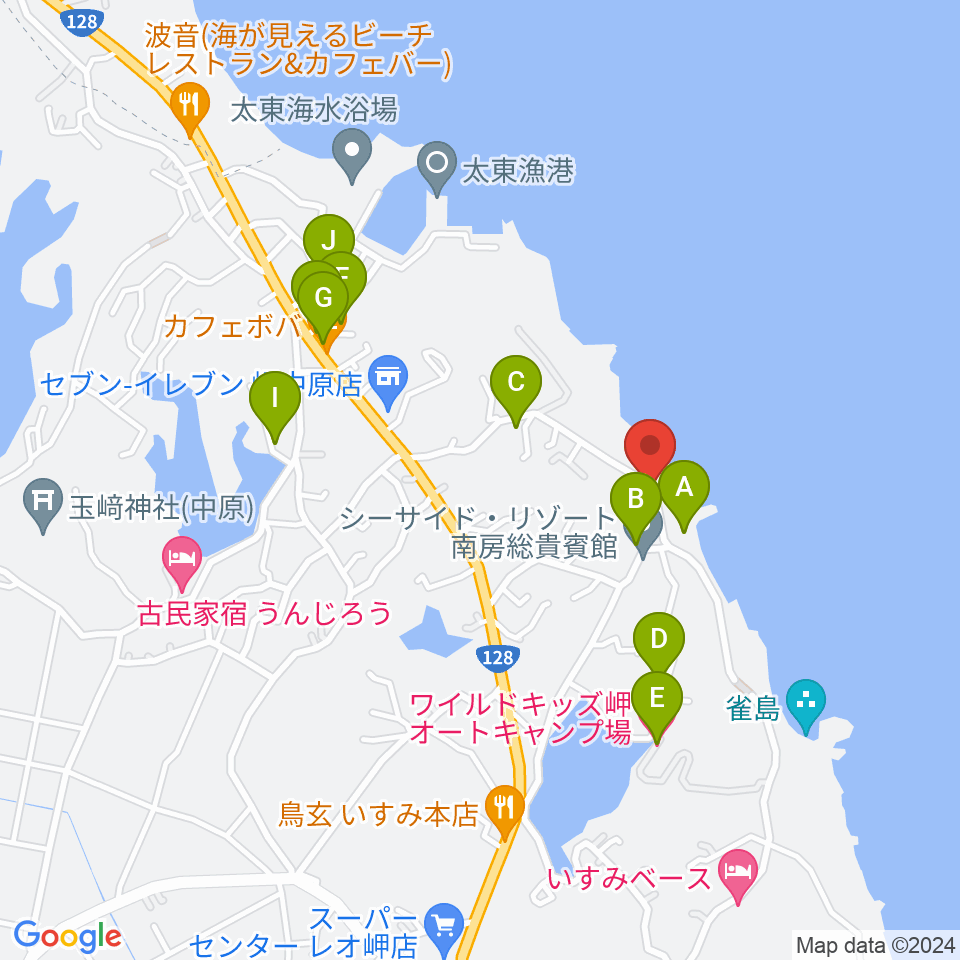 ビーチサイド音楽館周辺のホテル一覧地図