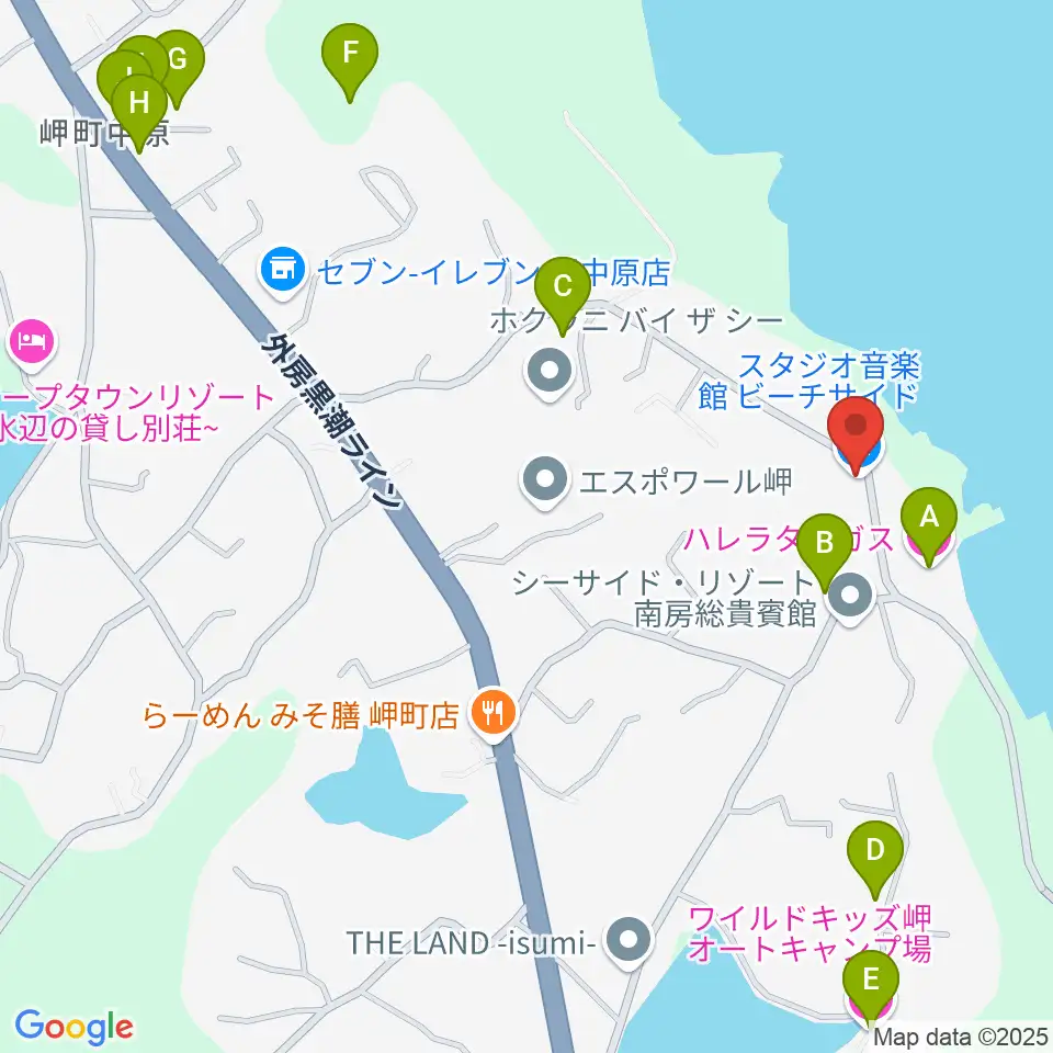 ビーチサイド音楽館周辺のホテル一覧地図