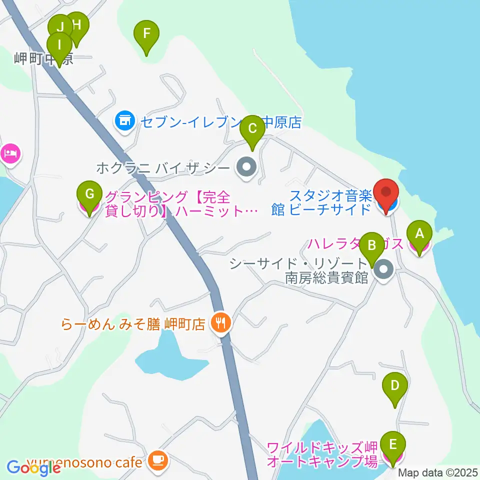 ビーチサイド音楽館周辺のホテル一覧地図