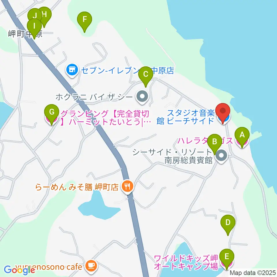 ビーチサイド音楽館周辺のホテル一覧地図