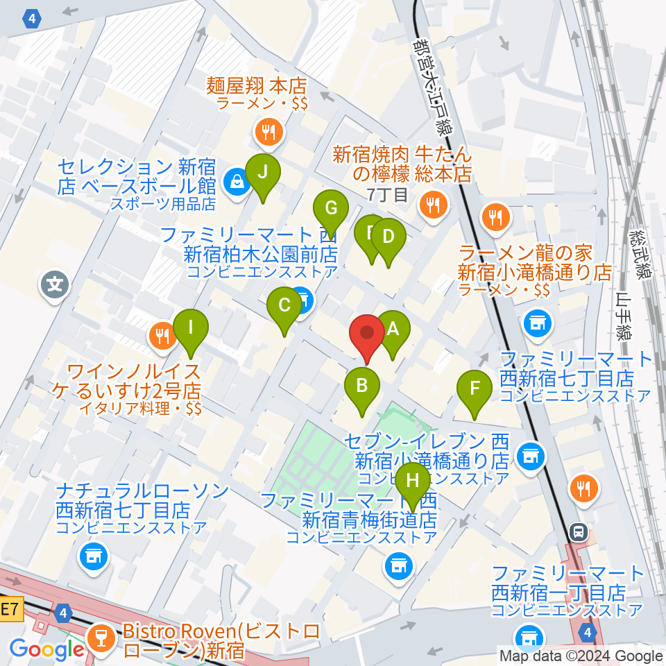 スタジオ音楽館 新宿西口店周辺のホテル一覧地図