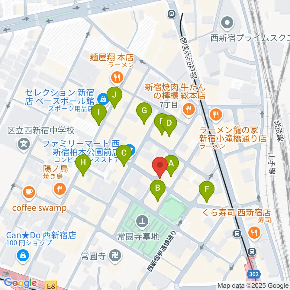 スタジオ音楽館 新宿西口店周辺のホテル一覧地図