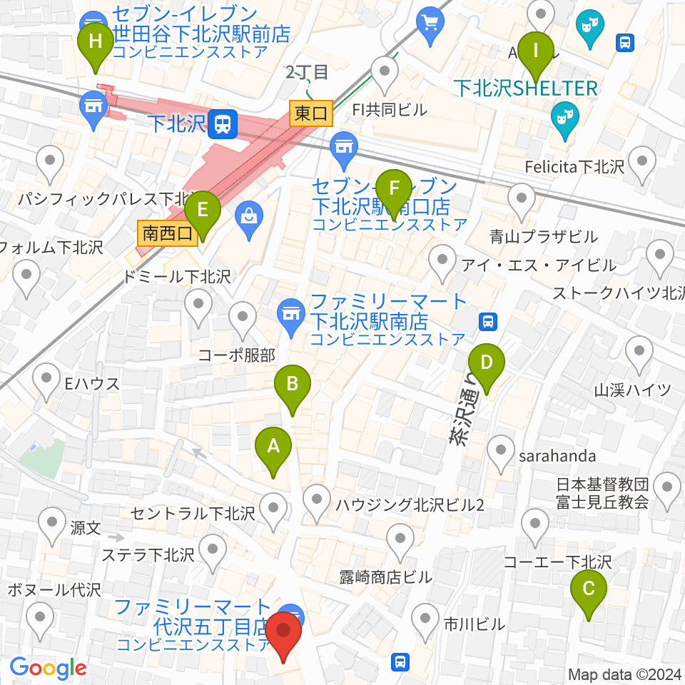 アンディーズスタジオ周辺のホテル一覧地図