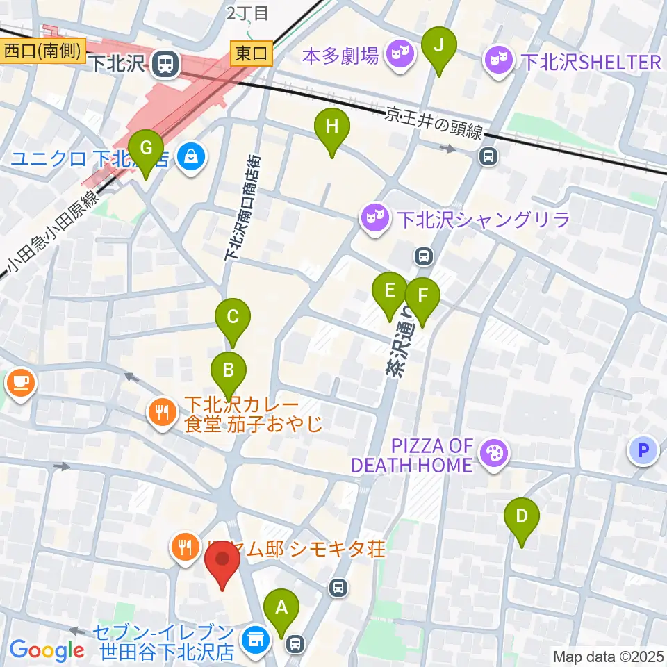 アンディーズスタジオ周辺のホテル一覧地図