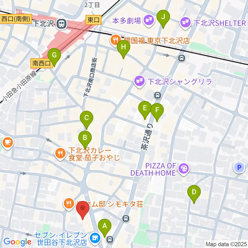 アンディーズスタジオ周辺のホテル一覧地図