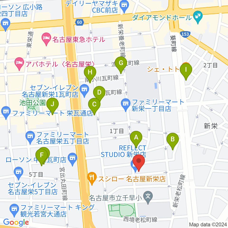 スタジオオフサイド周辺のホテル一覧地図