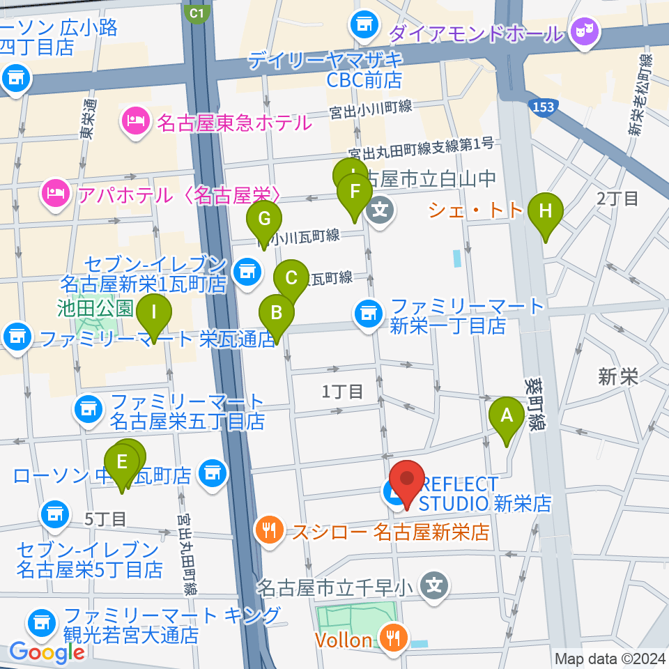 スタジオオフサイド周辺のホテル一覧地図