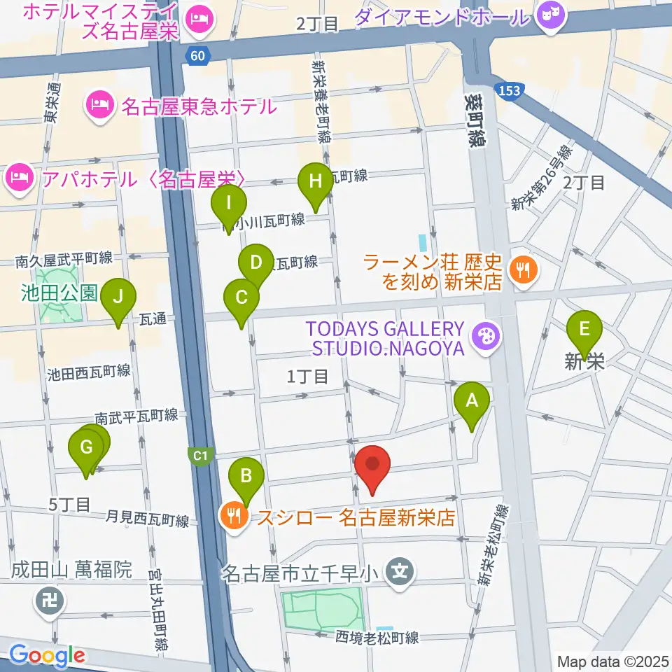 スタジオオフサイド周辺のホテル一覧地図