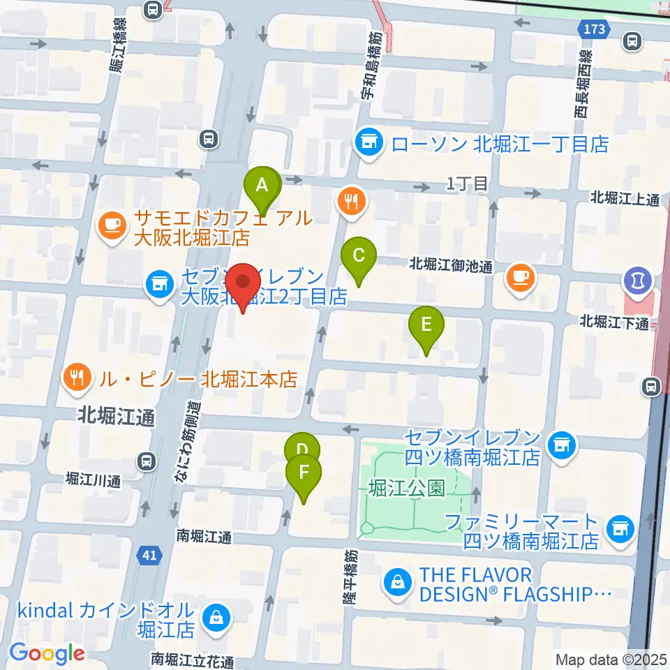 堀江Goldee周辺のホテル一覧地図