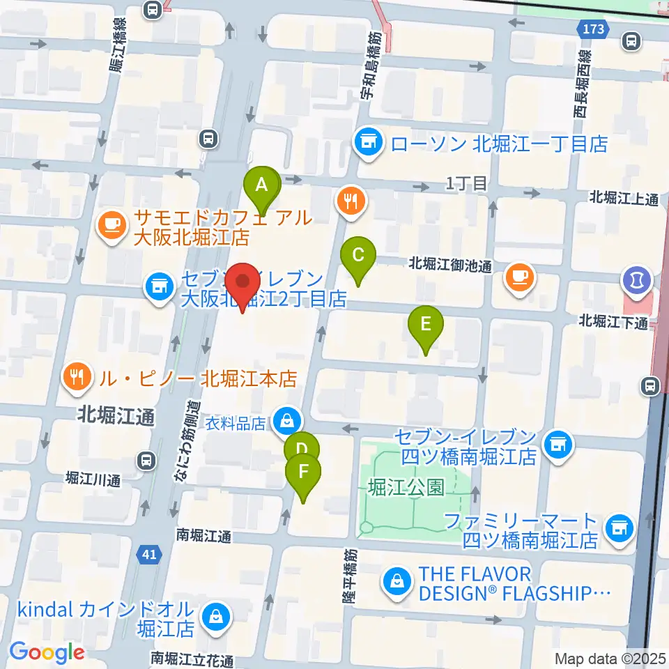 堀江Goldee周辺のホテル一覧地図