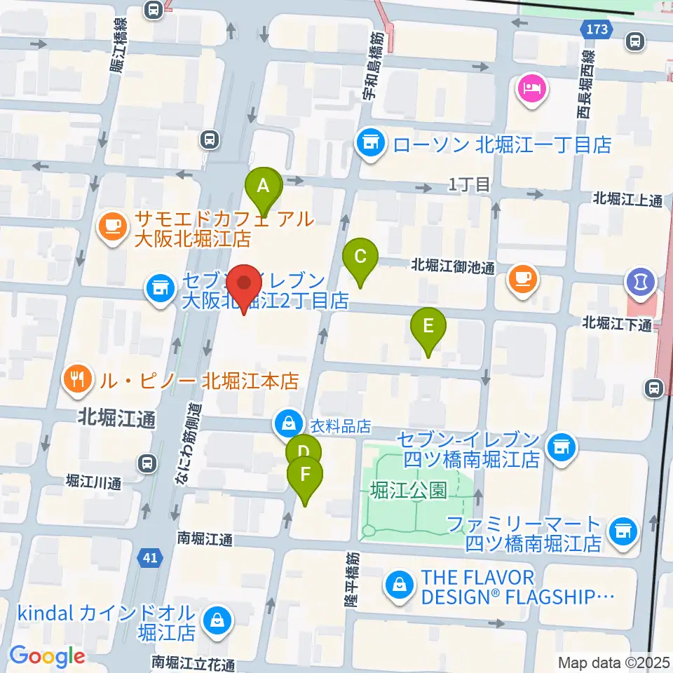 堀江Goldee周辺のホテル一覧地図