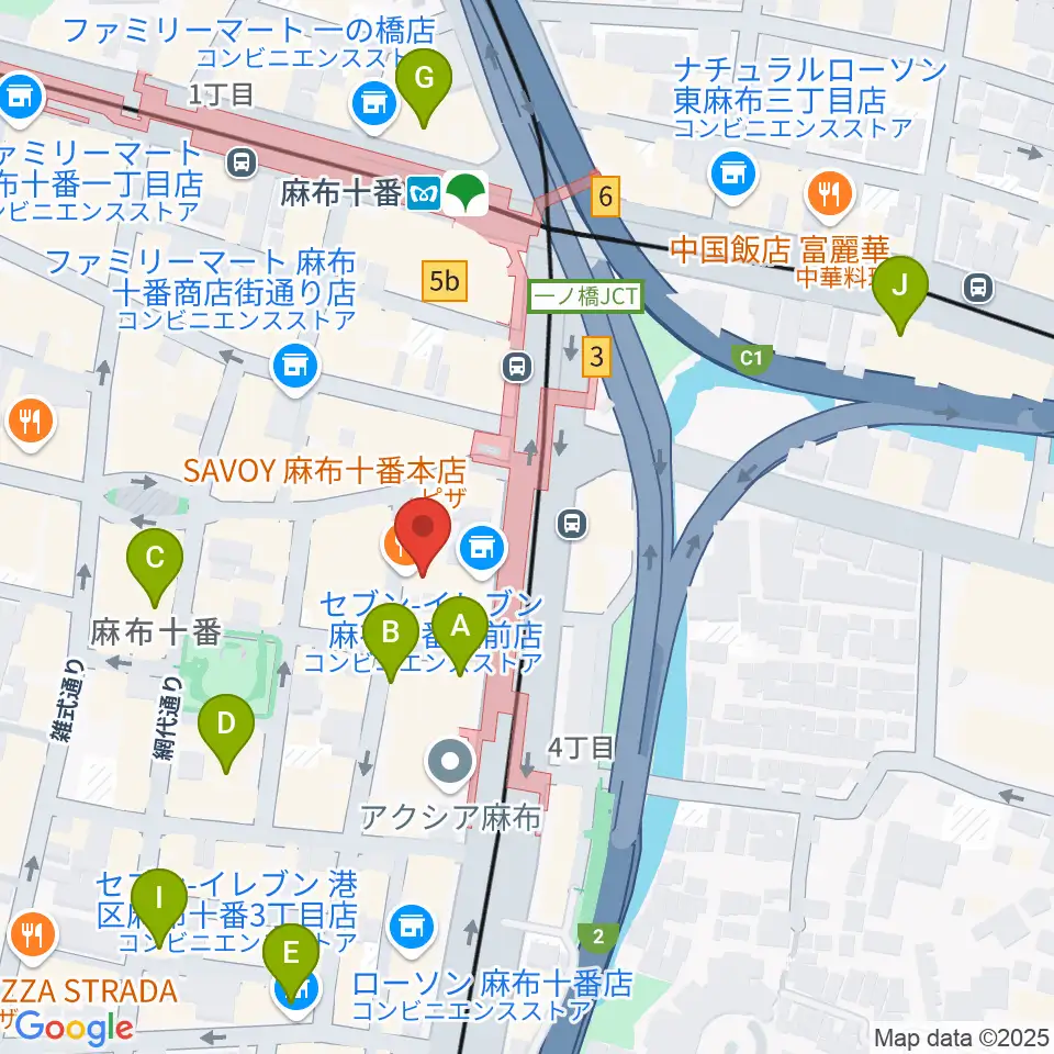 ローズマリーミュージックスクール麻布教室周辺のホテル一覧地図