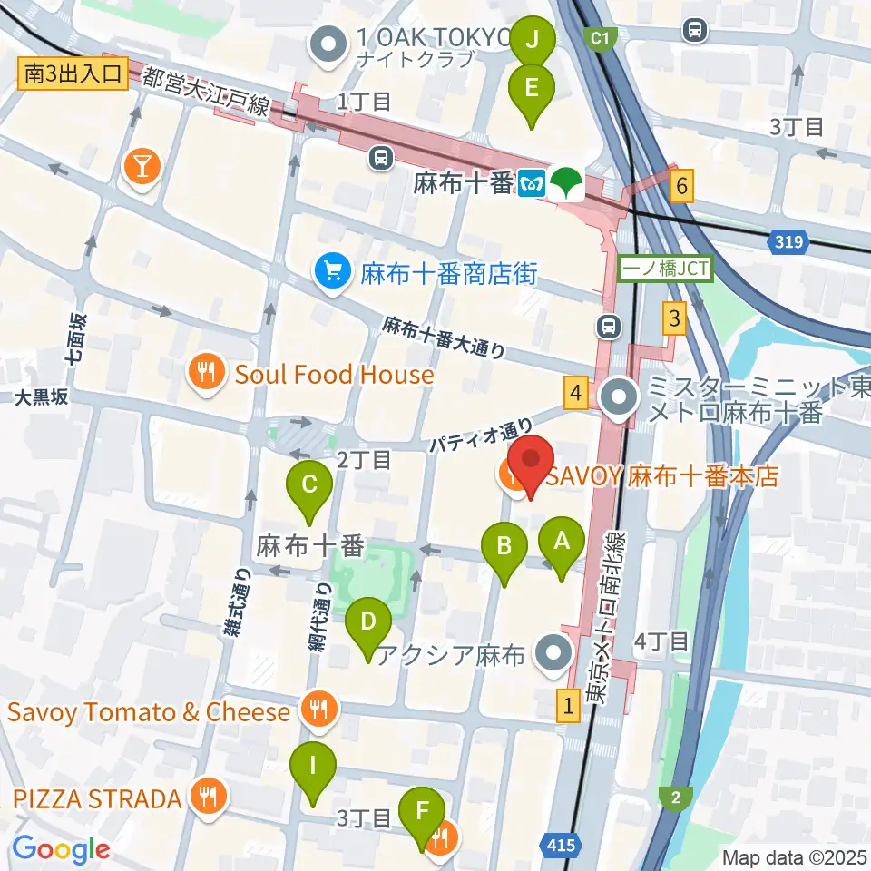ローズマリーミュージックスクール麻布教室周辺のホテル一覧地図