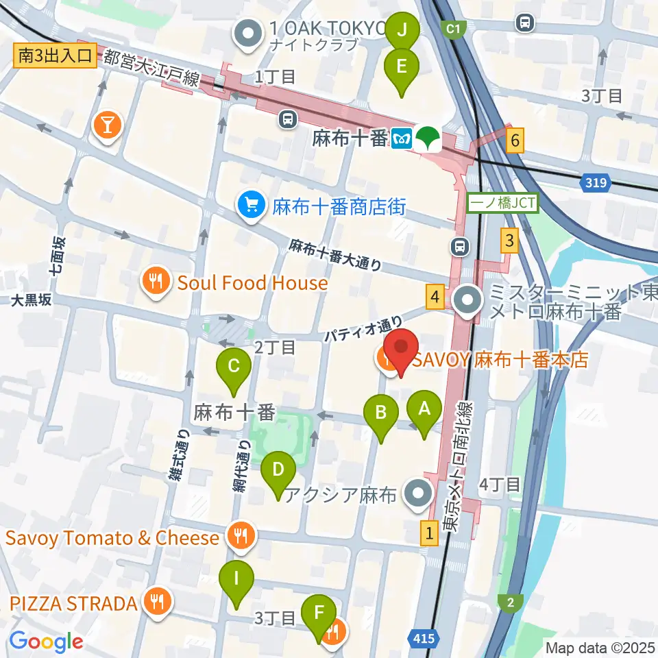ローズマリーミュージックスクール麻布教室周辺のホテル一覧地図