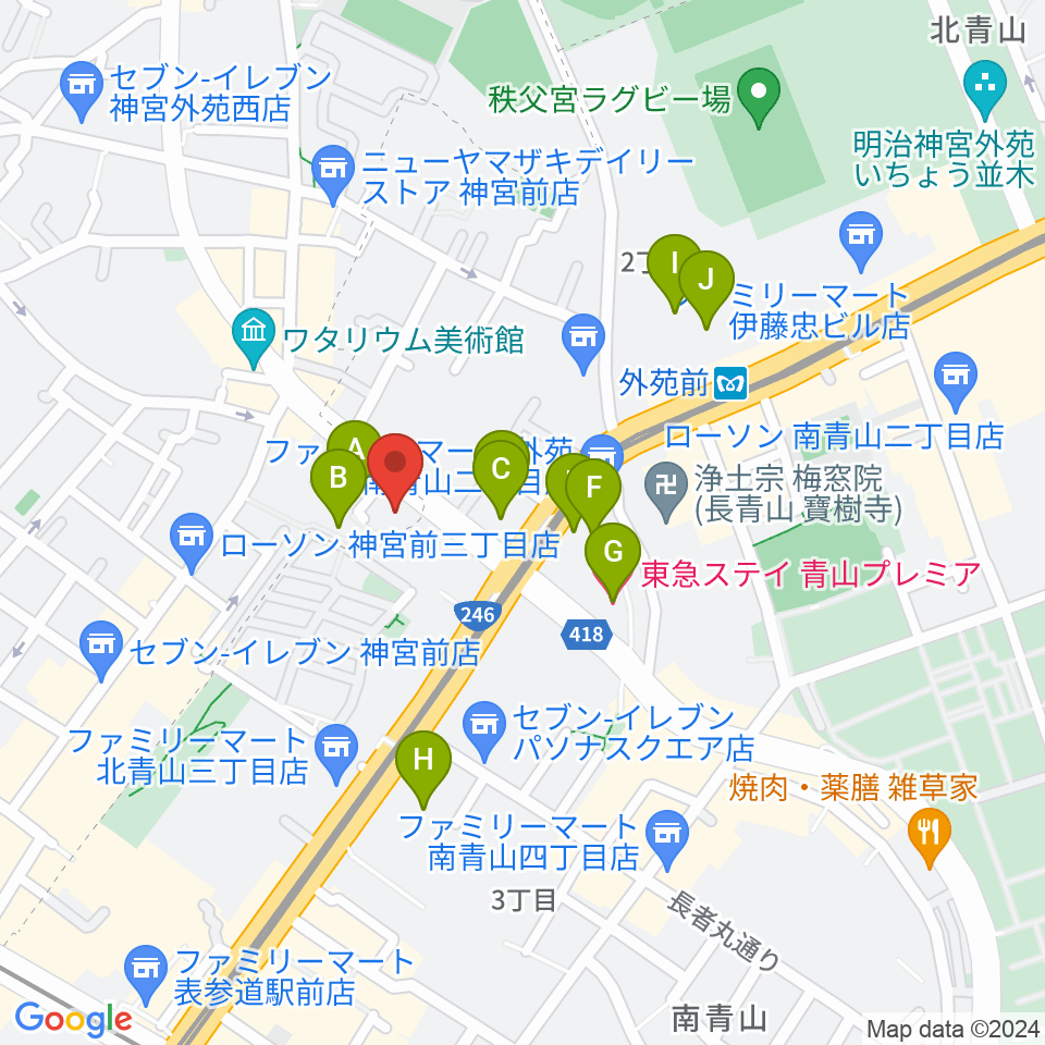TAIKO-LAB青山周辺のホテル一覧地図